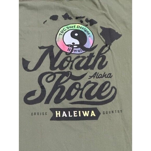 T&C Surf Designs Country Green T-Shirt North Shore Haleiwa Aloha Hawaii 2 Sided - Picture 6 of 9